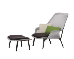 Slow Chair & Ottoman, grey/coated