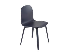 Visu Chair Wood Base, midnight blue