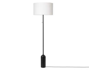 Gravity Floor Lamp, blackened steel/white
