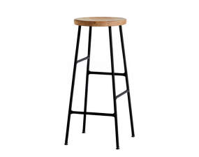 Cornet Bar Stool High Black Steel, oiled oak