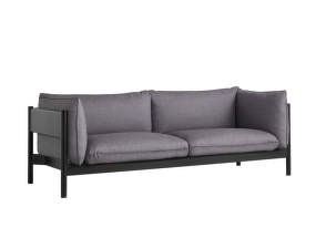 Arbour 3-seater Sofa, black lacquered beech / Remix 266