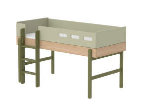 Popsicle Mid-high Bed with Straight Ladder, kiwi