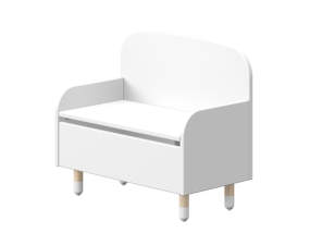 Dots Storage Bench with Backrest, white