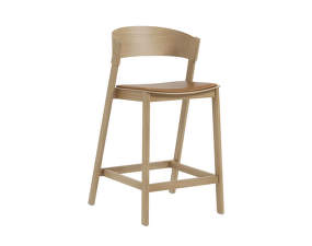 Cover Counter Stool, cognac leather / oak