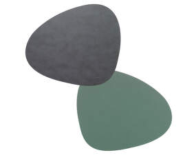 Double Curve Mat, anthracite / pastel green