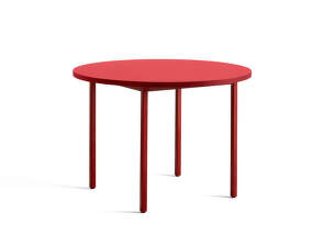 Two-Colour Dining Table Ø105, maroon red/red