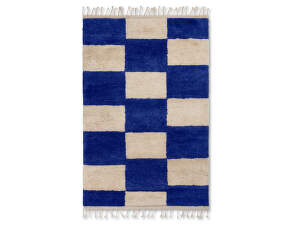 Mara Knotted Rug L, bright blue/off-white