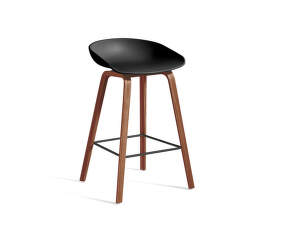 AAS 32 Bar Stool Low Walnut Veneer, black