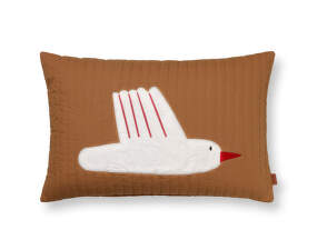 Bird Quilted Cushion Rectangular, sugar kelp