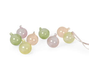 Glass Baubles S, Set of 8, mixed light