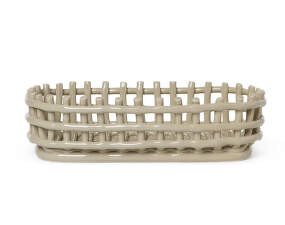 Ceramic Basket Oval, cashmere