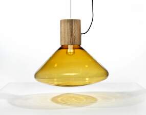 Muffins WOOD 03B PC851 Pendant Lamp, amber / natural waxed oak