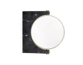 Pepe Marble Wall Mirror, brass / black marble
