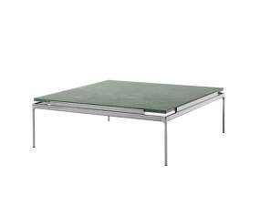 Sett LN13 Coffee Table, dark chrome  / Verde Guatemala marble