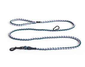 Dogs Leash Braided Adjustable, lavender/green
