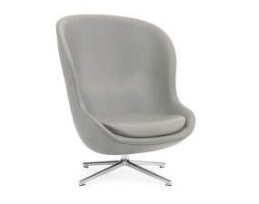 Hyg Lounge Chair High Swivel, smoke/aluminium