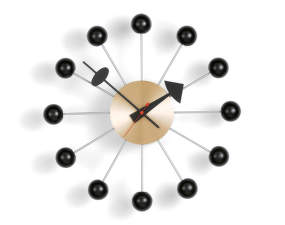 Ball Clock, black/brass