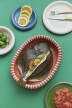 Barro Oval Dish L, natural with stripes