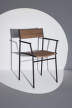 Vev Dining Chair with Armrest, black