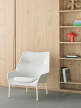 O2 Lounge Chair, soft cream textile