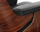 Eames Lounge Chair Santos Palisander, Leather Premium F66 Nero