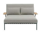 Settle Lounge Bed w. Armrest, Ribbed Weave 2/dark green