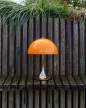 Panthella 250 Portable Lamp, chrome original opal orange