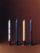Pattern Candle set of 4, blue and silver