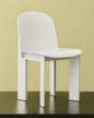 Chisel 65 Chair, cream white lacquered beech