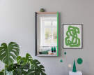 Colour Frame Mirror Medium, green/pink