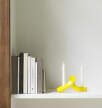 Crooked Candlestick Two Aluminium, yellow