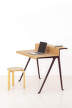 Courier Desk, light oak/dark bordeaux