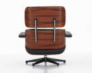 Eames Lounge Chair Santos Palisander, Leather Premium F66 Nero