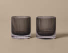 Ripple Tumbler Glasses, set of 2, smoked grey