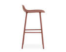 Barová stolička Form, červená/ocel, 75 cm