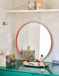 Arcs Mirror Round, red