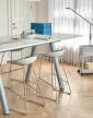 Boa Table 280x110x95 cm, metallic grey / white