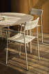 Vev Dining Chair with Armrest, grey beige