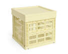 Colour Crate Lid Plastic Cube/Medium Square, light yellow