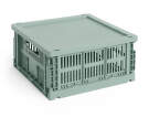Colour Crate Lid Plastic Cube/Medium Square, sage green