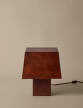 Burl Table Lamp, dark stained burl
