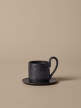 Flow Mug with Saucer, black