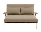 Settle Lounge Bed w. Armrest, Ribbed Weave 5/taupe