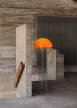 Wire Floor Lamp, chrome/orange