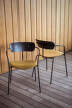 Pavilion AV4 Armchair, black lacquered oak / cognac
