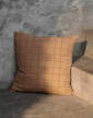 Brown Cotton Cushion Grid