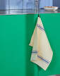 Canteen Tea Towel, cream and blue