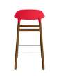 Form Bar Chair 65 cm Walnut, bright red