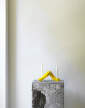 Crooked Candlestick Two Aluminium, yellow