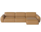 Núvol 3 Modules With Small Corner and Chaise Longue Right, light cognac